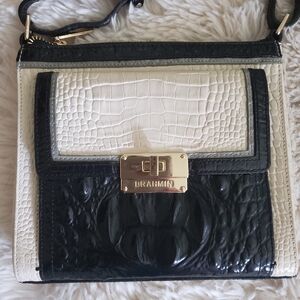 Brahmin Manhattan Black and Cream Crossbody Bag